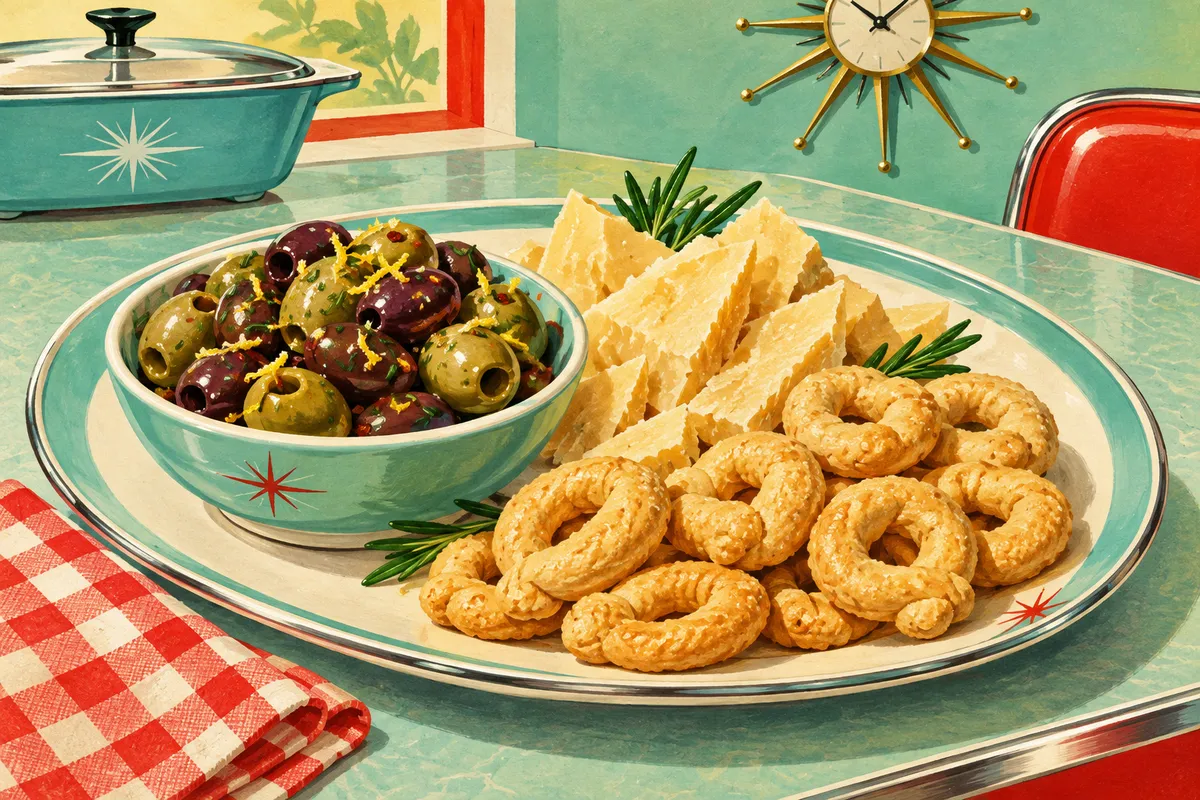 Olives, Parmesan, and Taralli