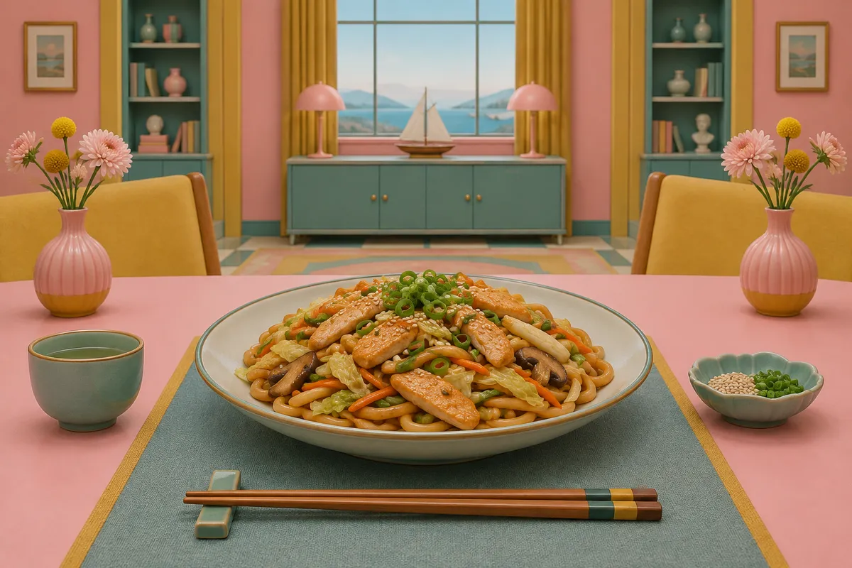 Yaki Udon with Chicken and Vegetables