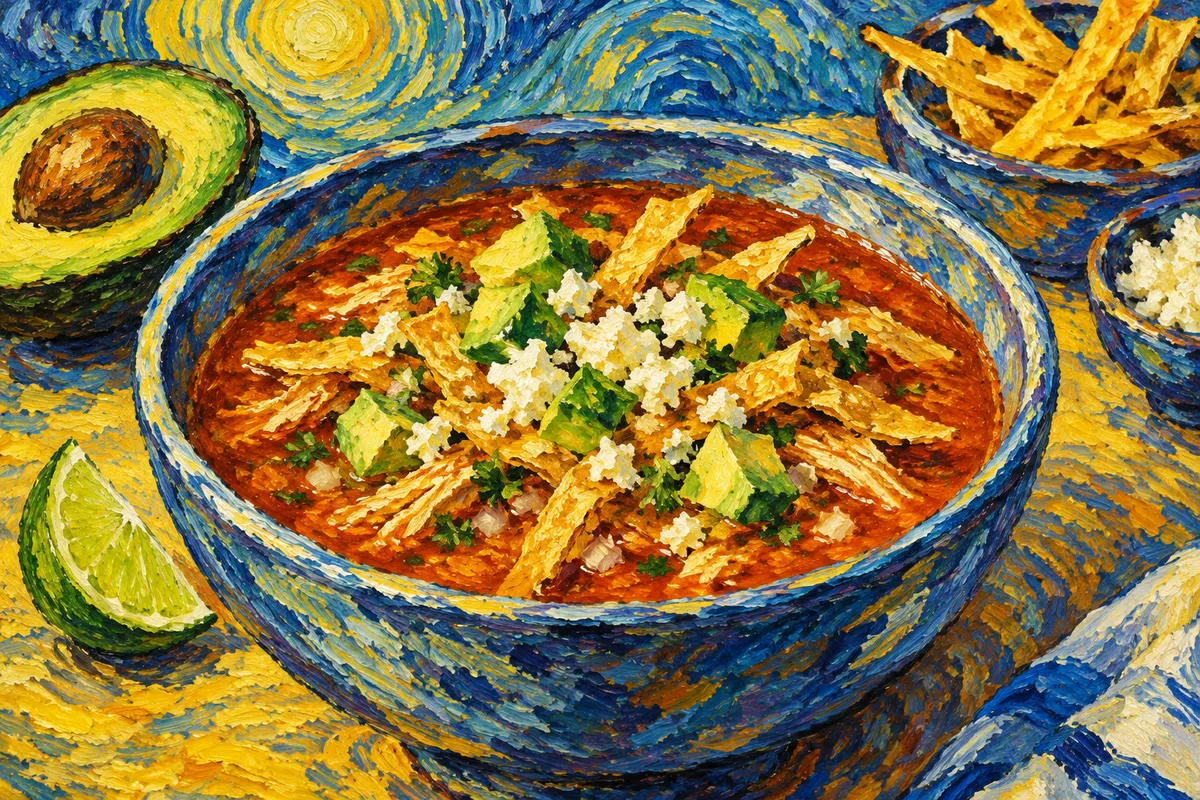 Sopa de Tortilla with Avocado