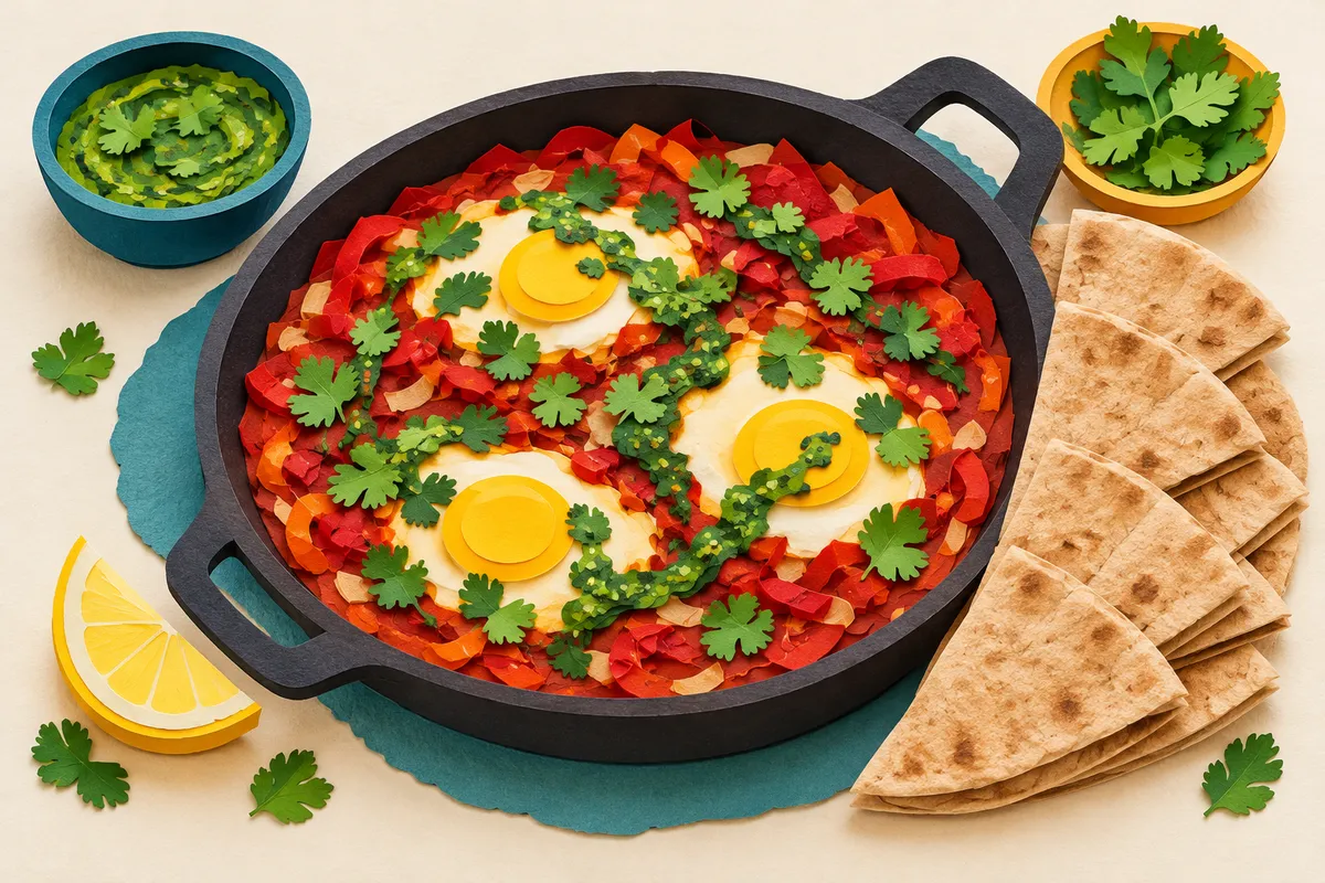 Shakshuka with Chermoula and Whole-Wheat Pita