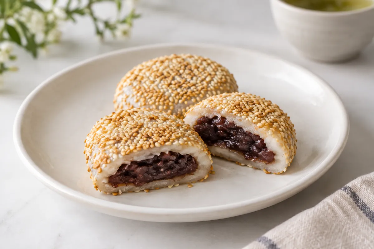 Red Bean Sesame Rice Cake