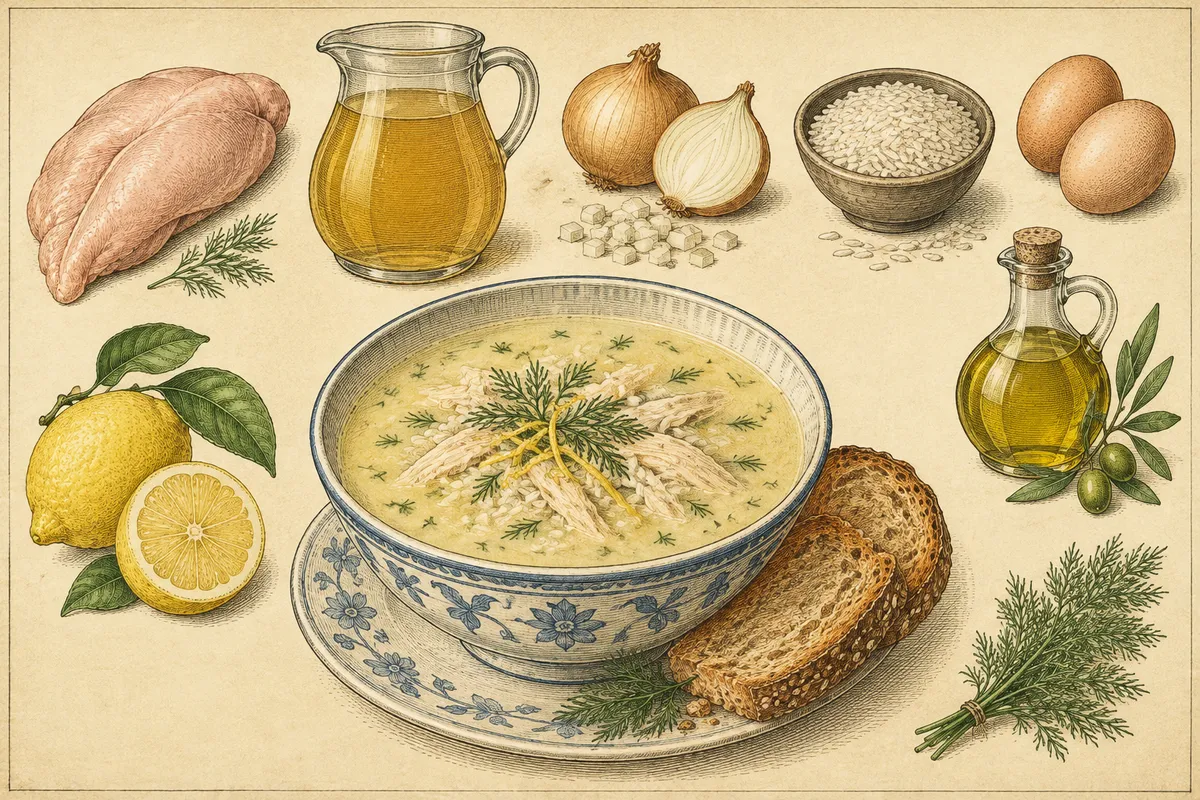 Greek Chicken Lemon Rice Soup