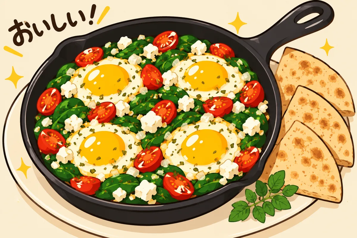 Greek Spinach and Feta Egg Skillet
