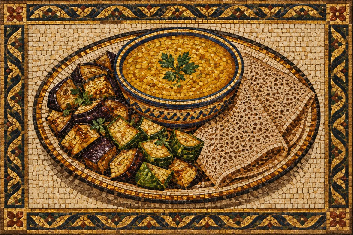Yekik Alicha with Roasted Vegetables