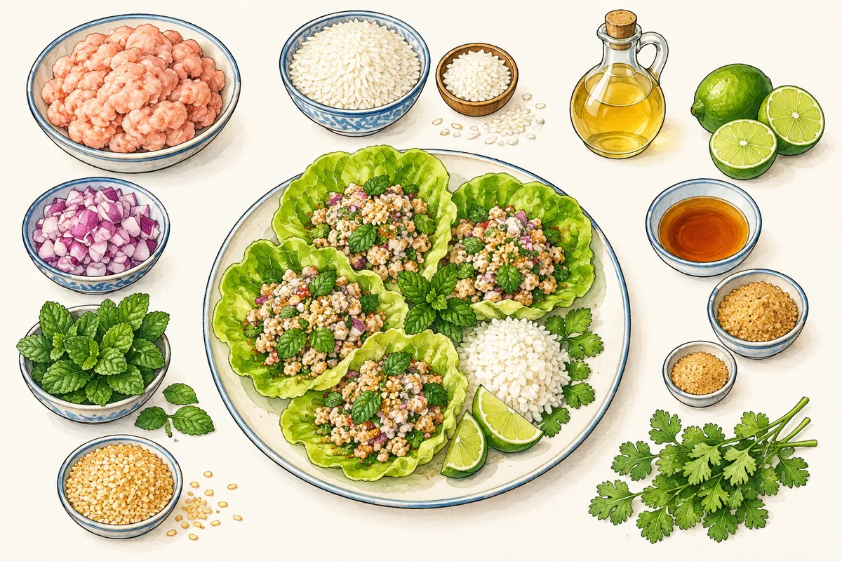 Larb Gai Lettuce Cups