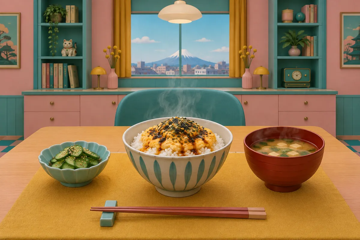 Tamago Kake Gohan with Miso Soup