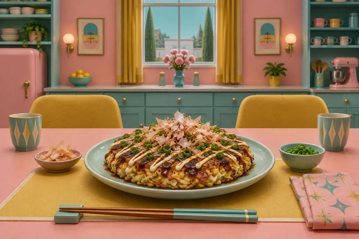Okonomiyaki with Turkey Bacon