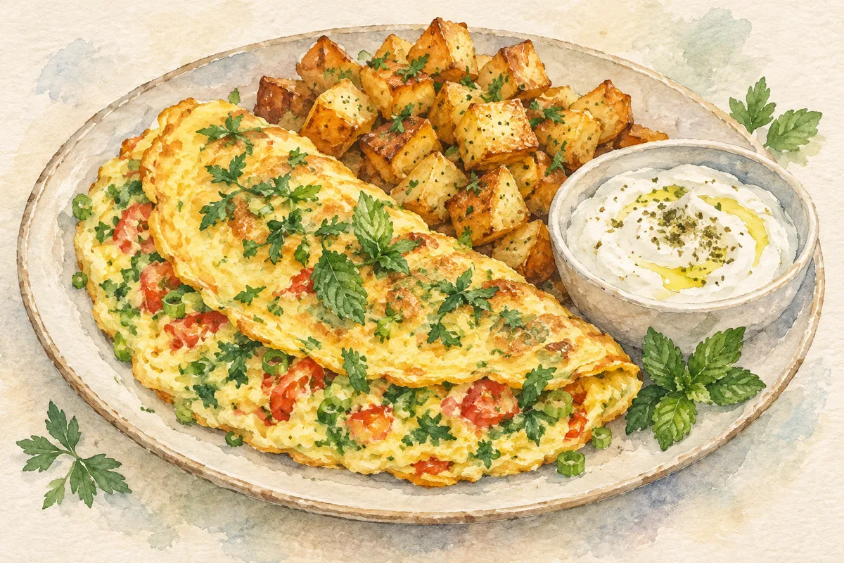 Lebanese Omelet with Herbs and Potatoes