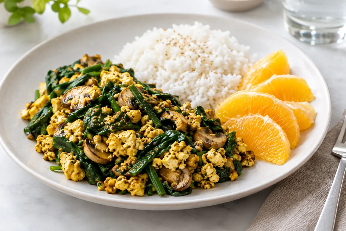 Tofu Scramble with Chinese Chives