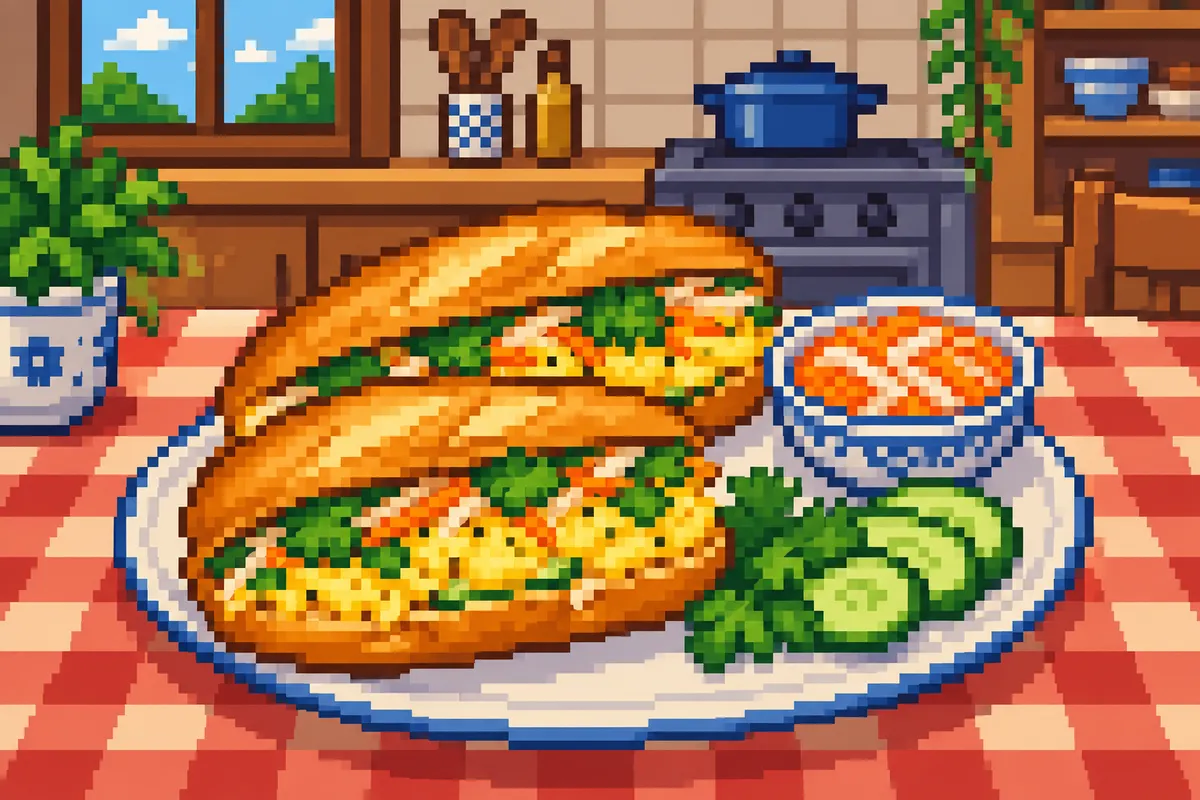 Bánh Mì Trứng with Cucumber