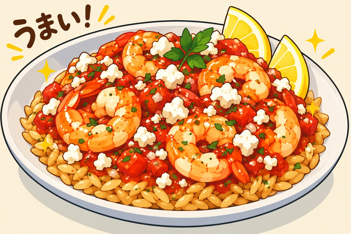 Greek Shrimp Saganaki with Orzo