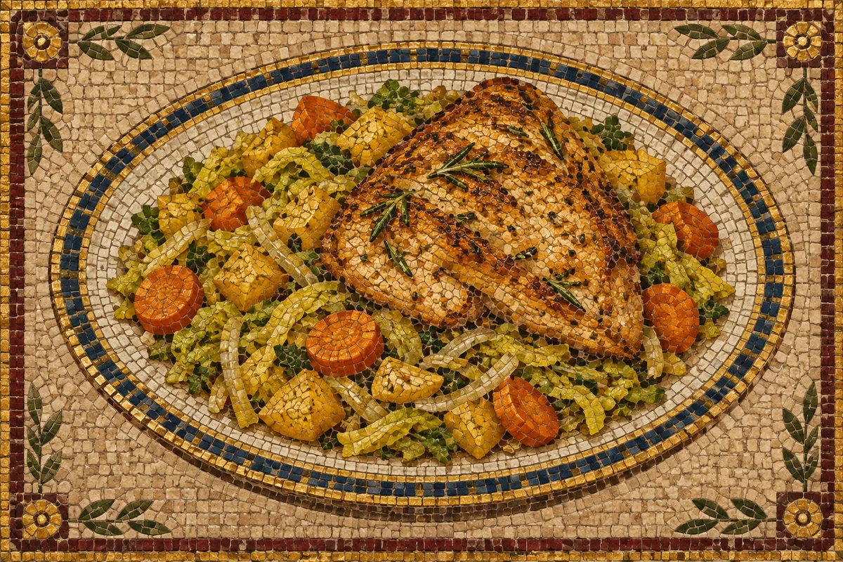 Tikil Gomen with Roasted Chicken