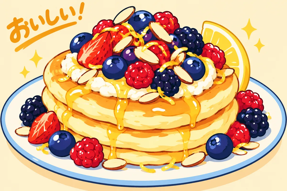 Ricotta Lemon Pancakes with Berries