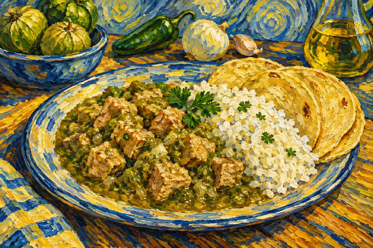 Pork Chile Verde with Rice