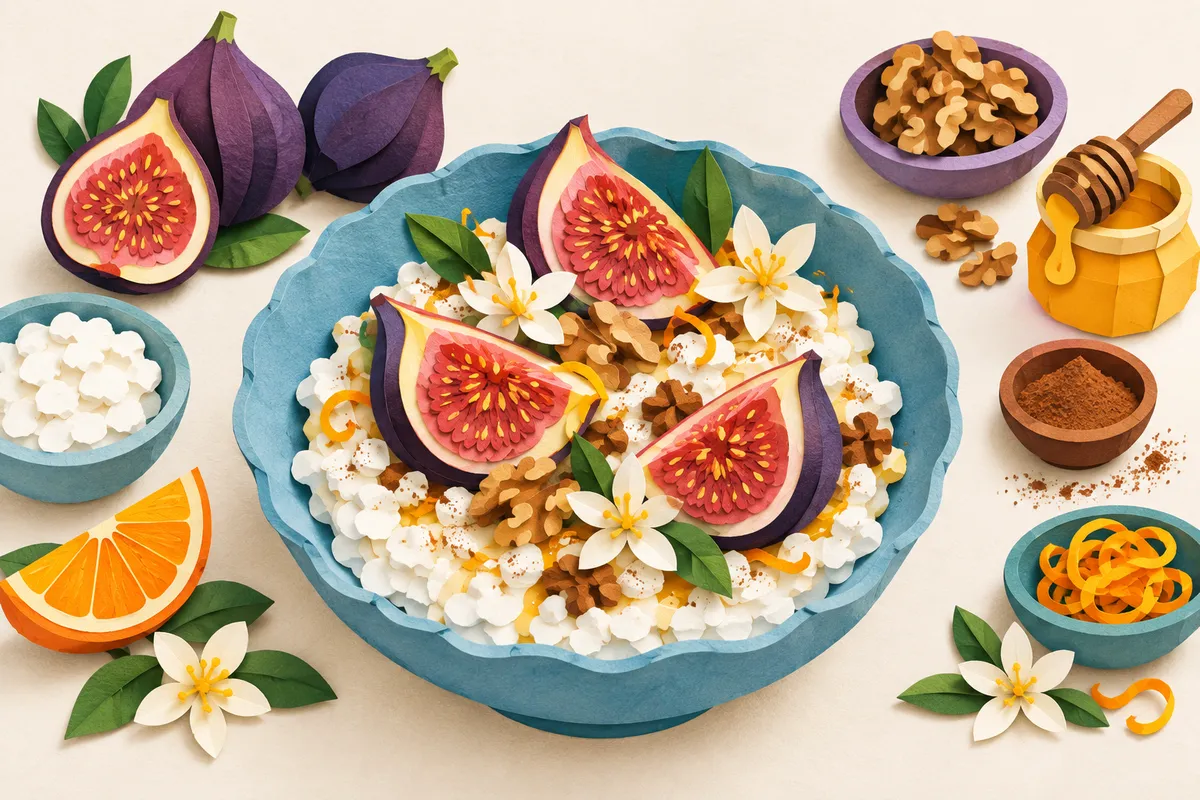 Fresh Figs with Orange Blossom Cottage Cheese