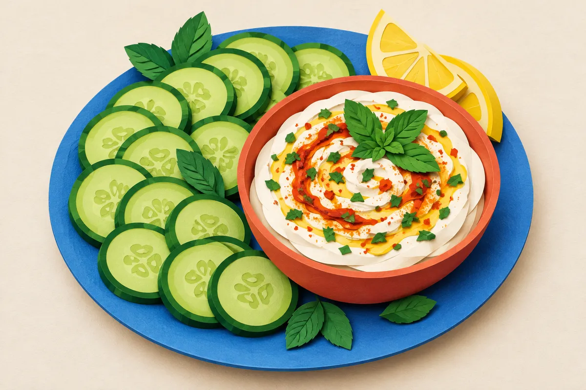 Cucumber with Harissa Labneh
