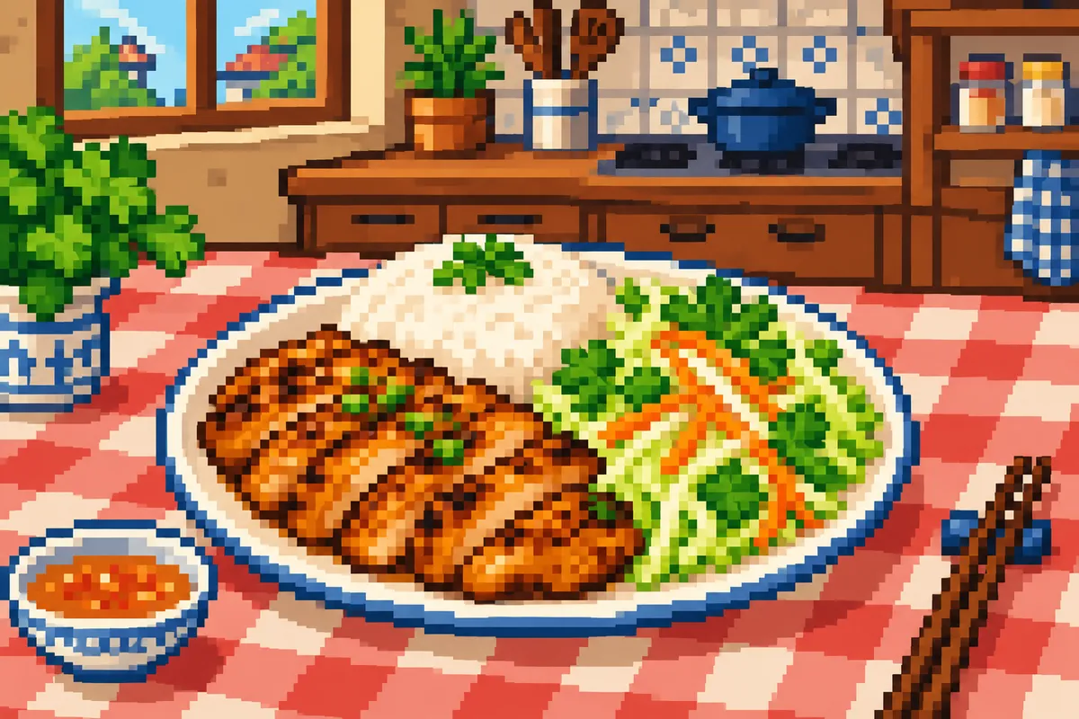 Gà Nướng Sả with Cabbage Salad