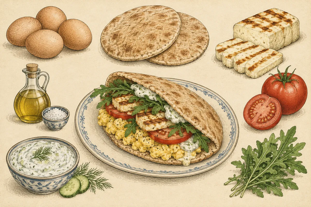 Egg and Halloumi Breakfast Pita