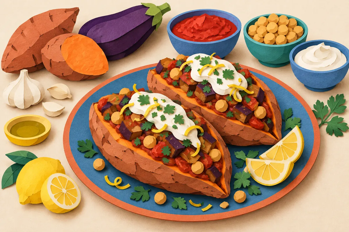 Zaalouk Stuffed Sweet Potatoes