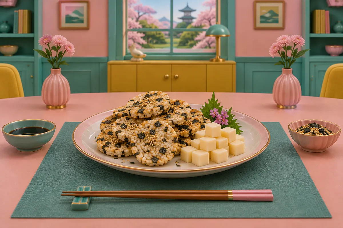 Seaweed Rice Crackers and Cheese