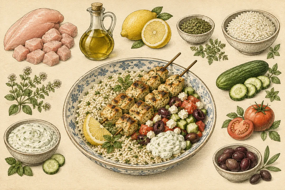 Chicken Souvlaki Grain Bowl