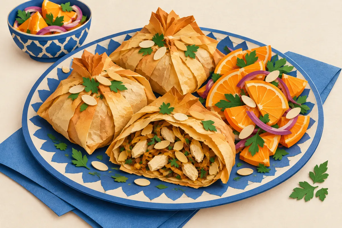 Bastilla-Inspired Chicken and Almond Phyllo Parcels