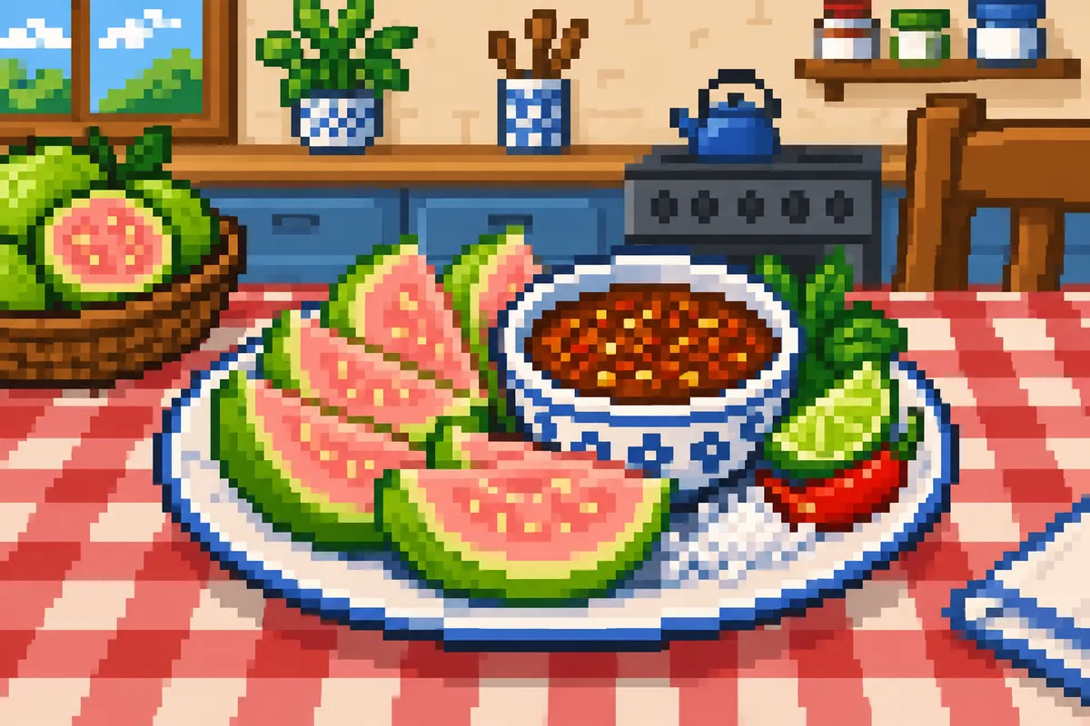 Guava with Plum Chile Dip