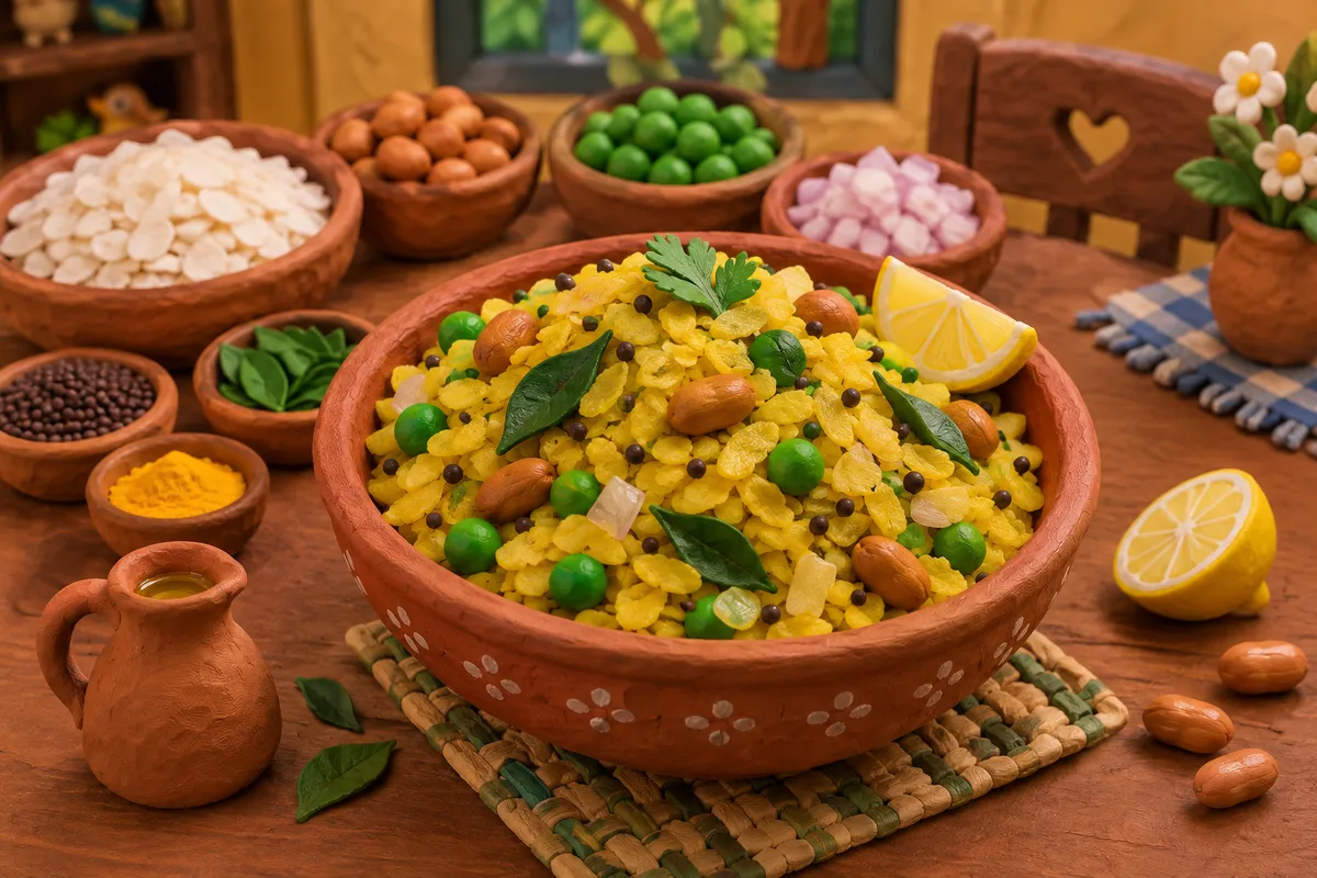 Vegetable Poha with Peanuts