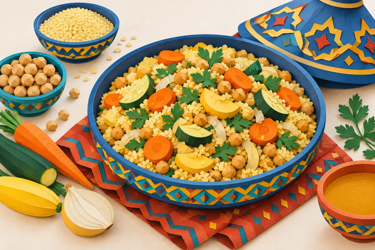 Moroccan Vegetable Couscous with Chickpeas
