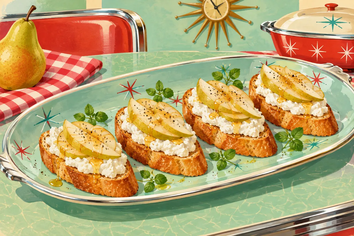 Pear and Ricotta Crostini