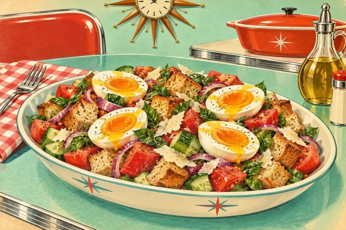 Breakfast Panzanella with Soft Eggs