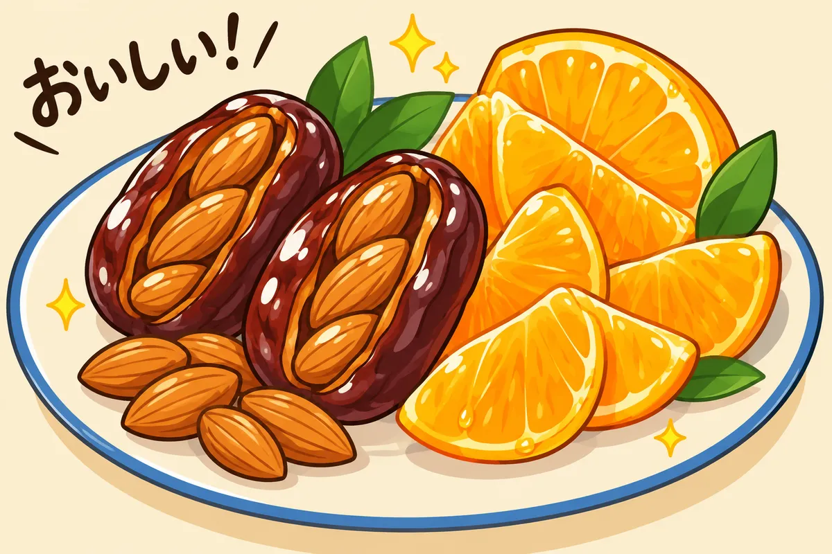 Dates with Almonds and Orange