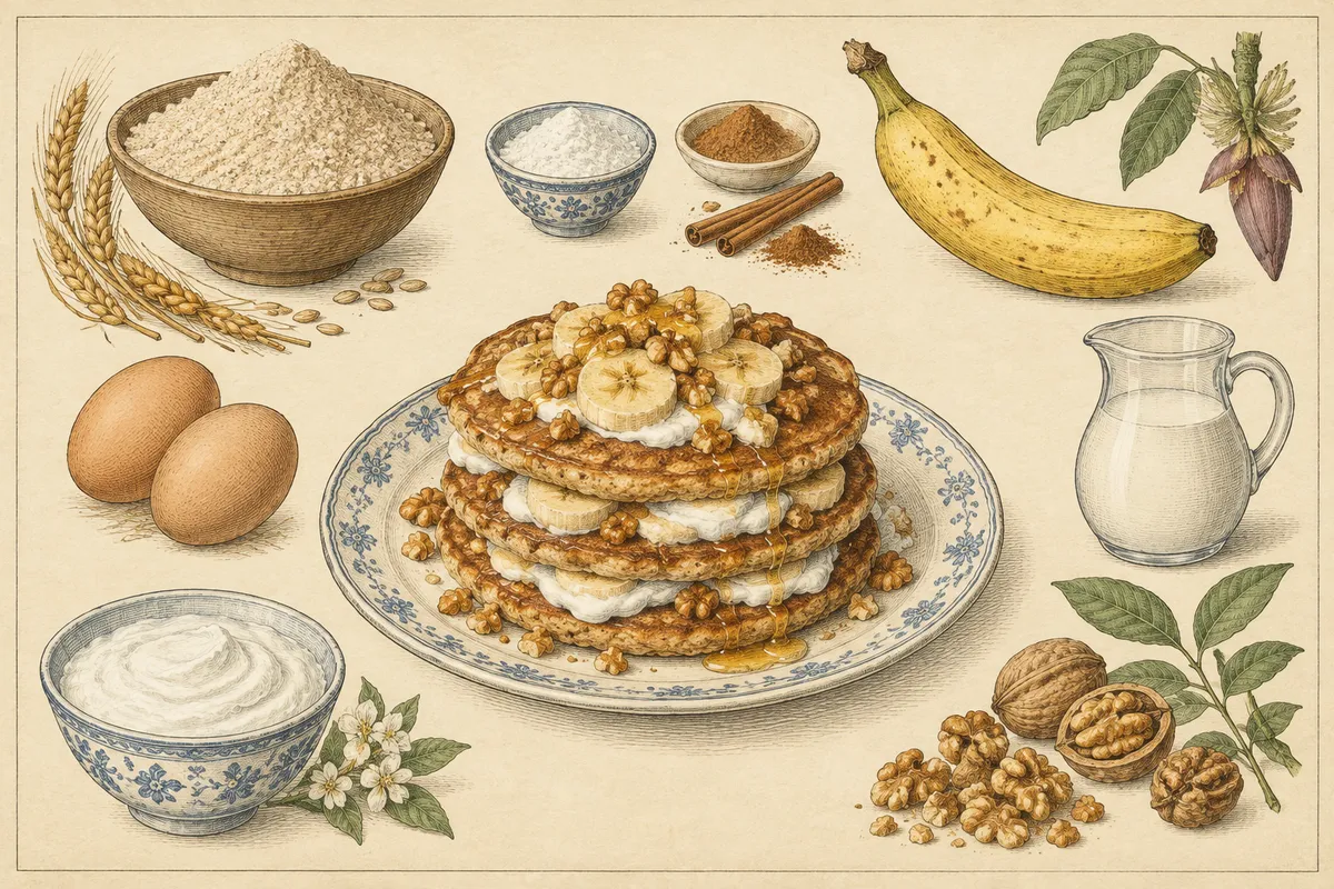Greek Banana Walnut Pancakes