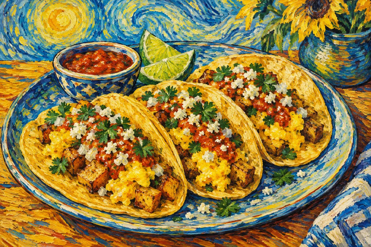 Breakfast Tacos de Papa y Huevo