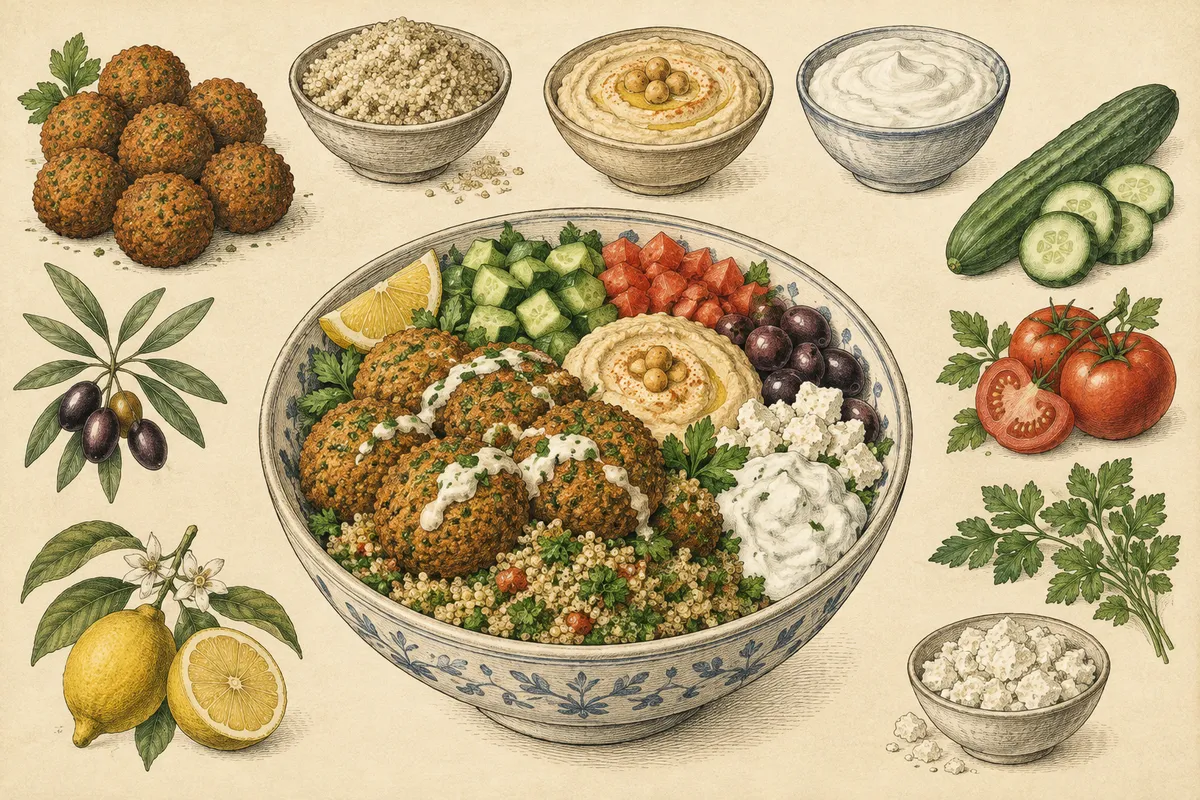 Falafel Greek Mezze Bowl