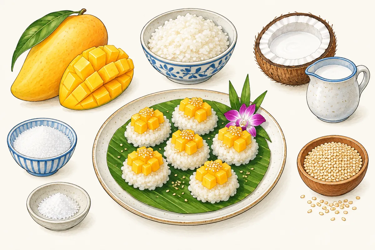 Mango with Sticky Rice Bites
