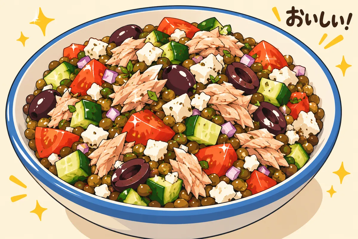 Greek Lentil Salad with Tuna