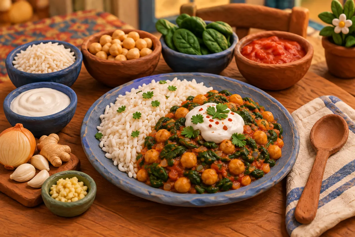 Chana Saag with Basmati Rice