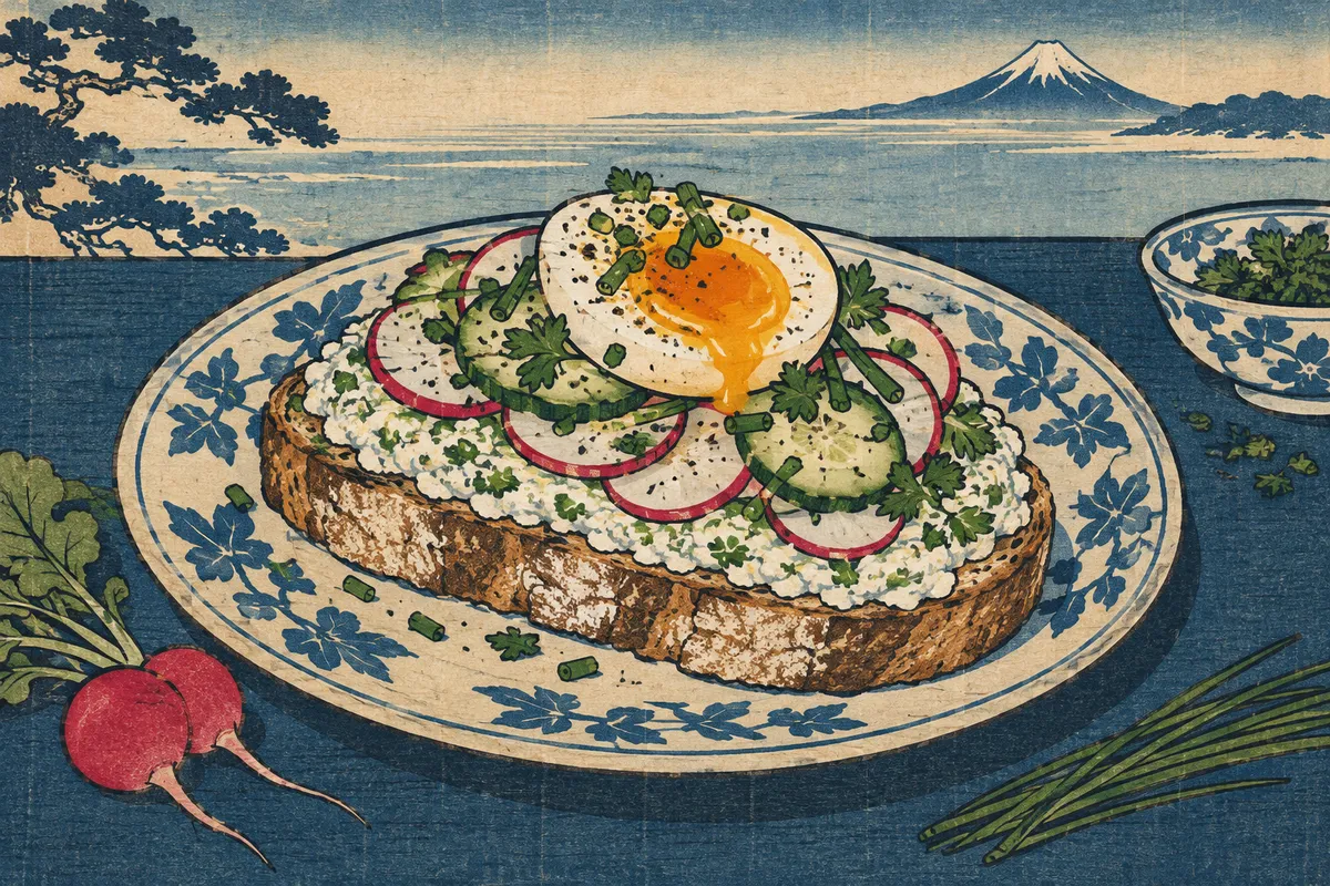 Herbed Cottage Cheese Tartine