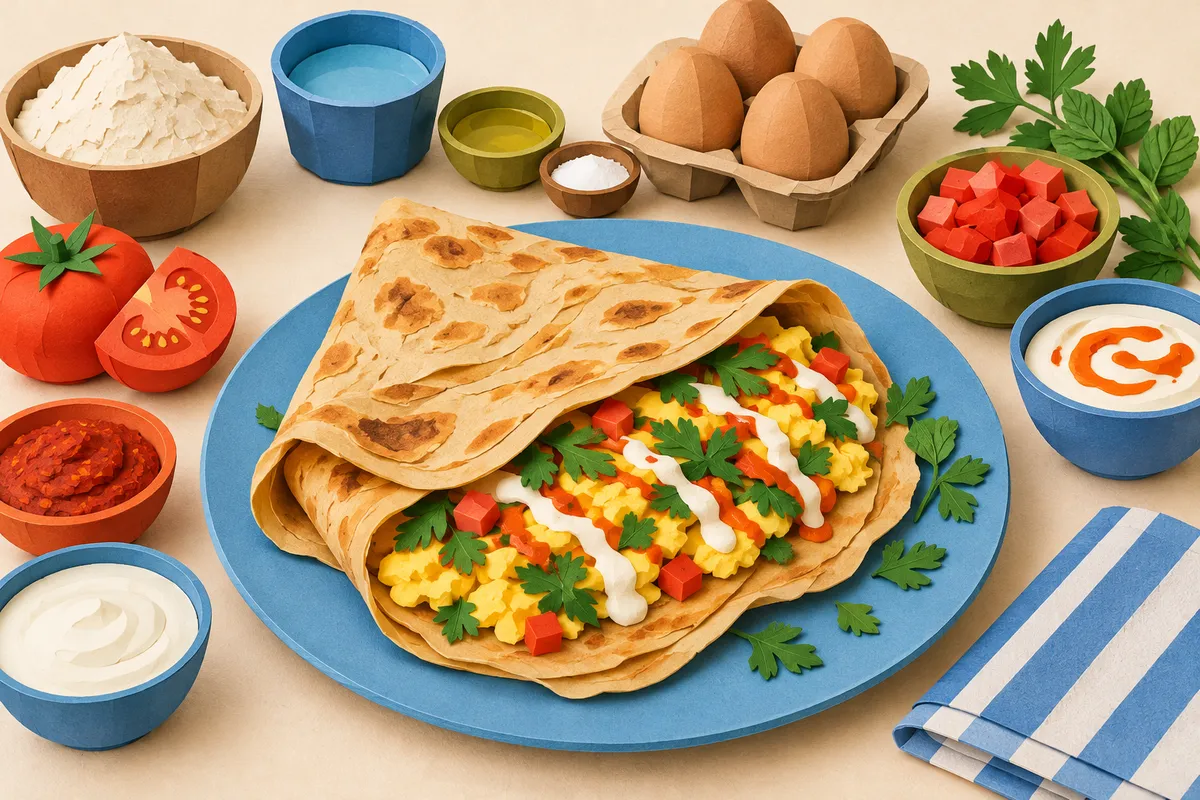 Msemen-Inspired Egg and Herb Wrap