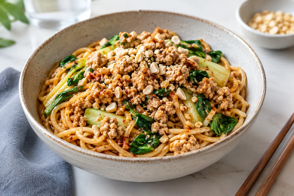 Sichuan Dan Dan Noodles with Turkey